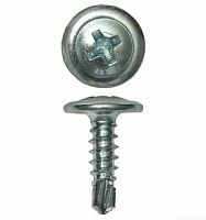 Саморезы с пресс-шайбой для тонких пластин оцинкованные Зубр 4,2х25. уп 25 шт. картинка